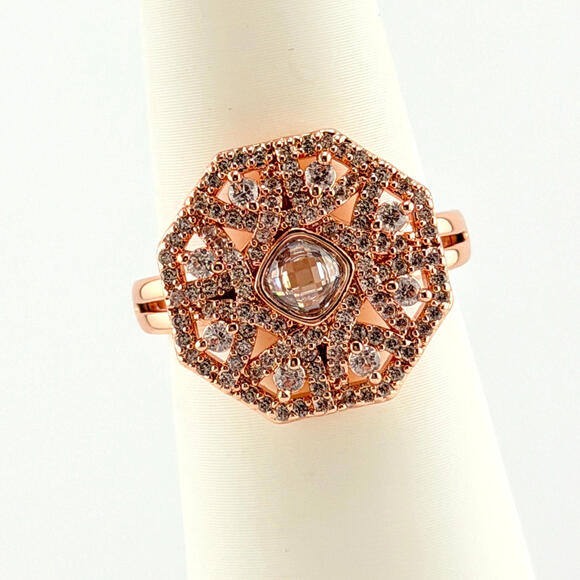 Jewelry - Bomb Party March 2026 Ring Sz 8 "The Jasmine Ring" Aquamarine Rose Gold
